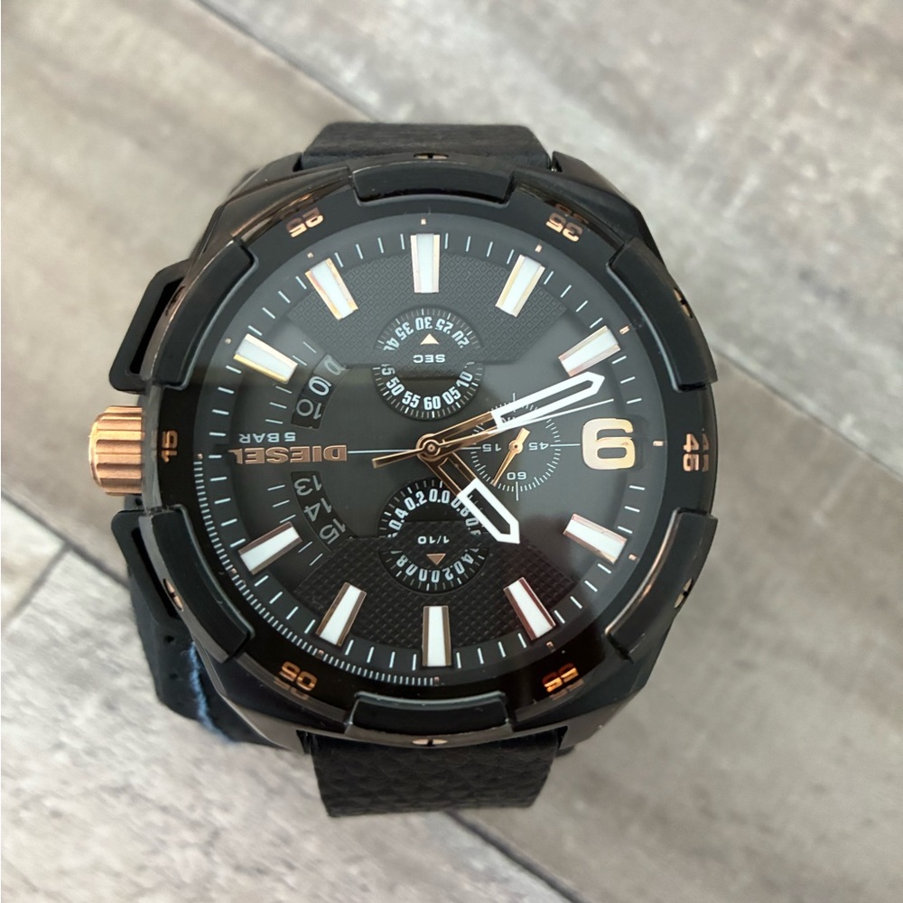Diesel Black and Rose Gold Chronograph Watch